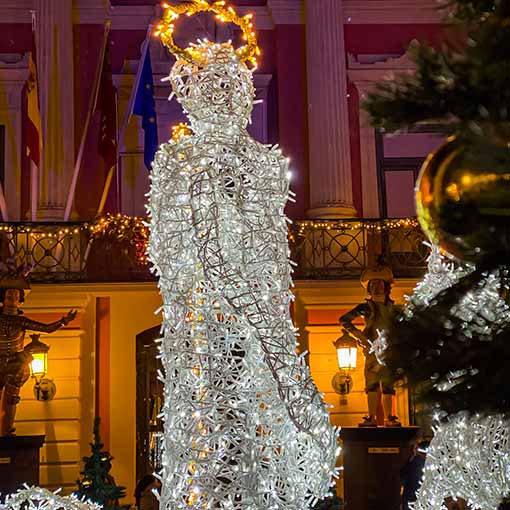 Nativity scene of lights in Plaza de la Glorieta Murcia.  Christmas festivities - Tourism in Murcia